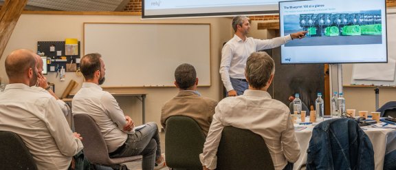 Clear100+ product owner Christophe Goddin presents at Rely's first seminar in 2023